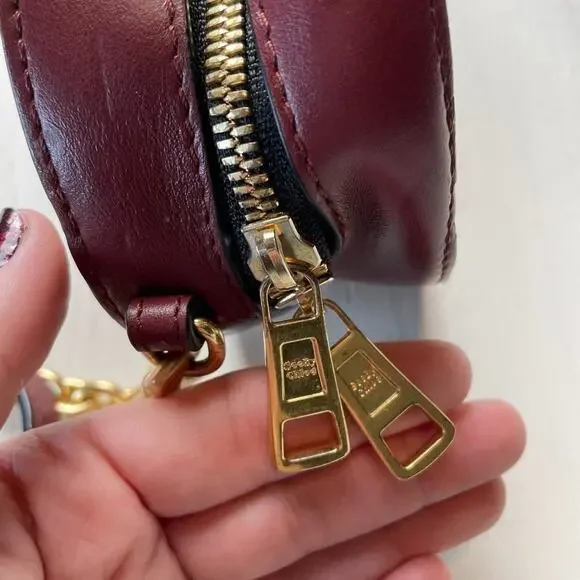 Vintage Chloe Burgundy Crossbody Bag with Gold Chain